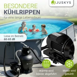 Sandfilteranlage für Pools bis 47m³ Sandfilterpumpe mit Filterbällen für klares Wasser