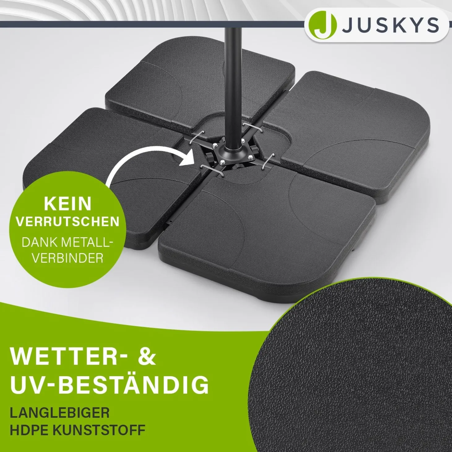 Schirmgewicht 4er Set Quad Gewicht aus HDPE befüllbar bis 80 kg