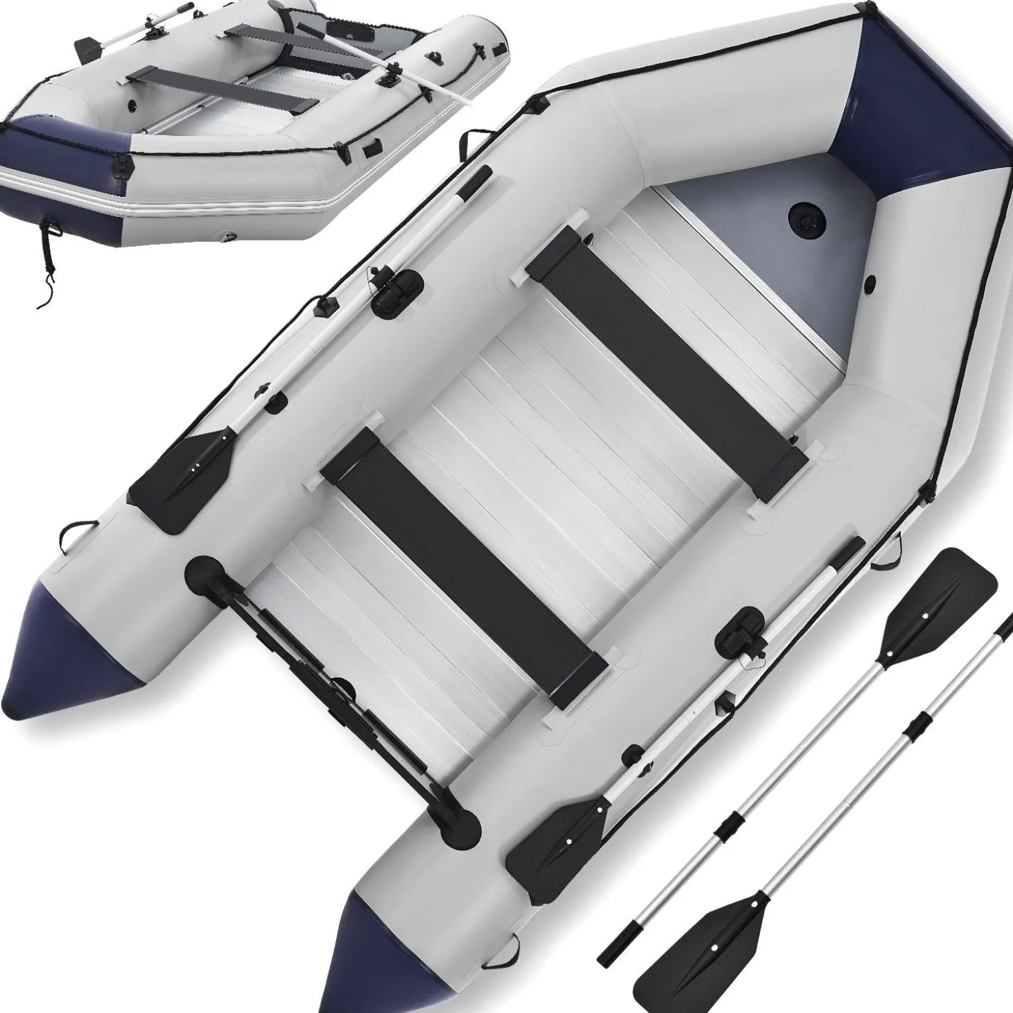Schlauchboot 3,80 m Paddelboot für 6 Personen - inkl. Paddel, Luftpumpe und mehr