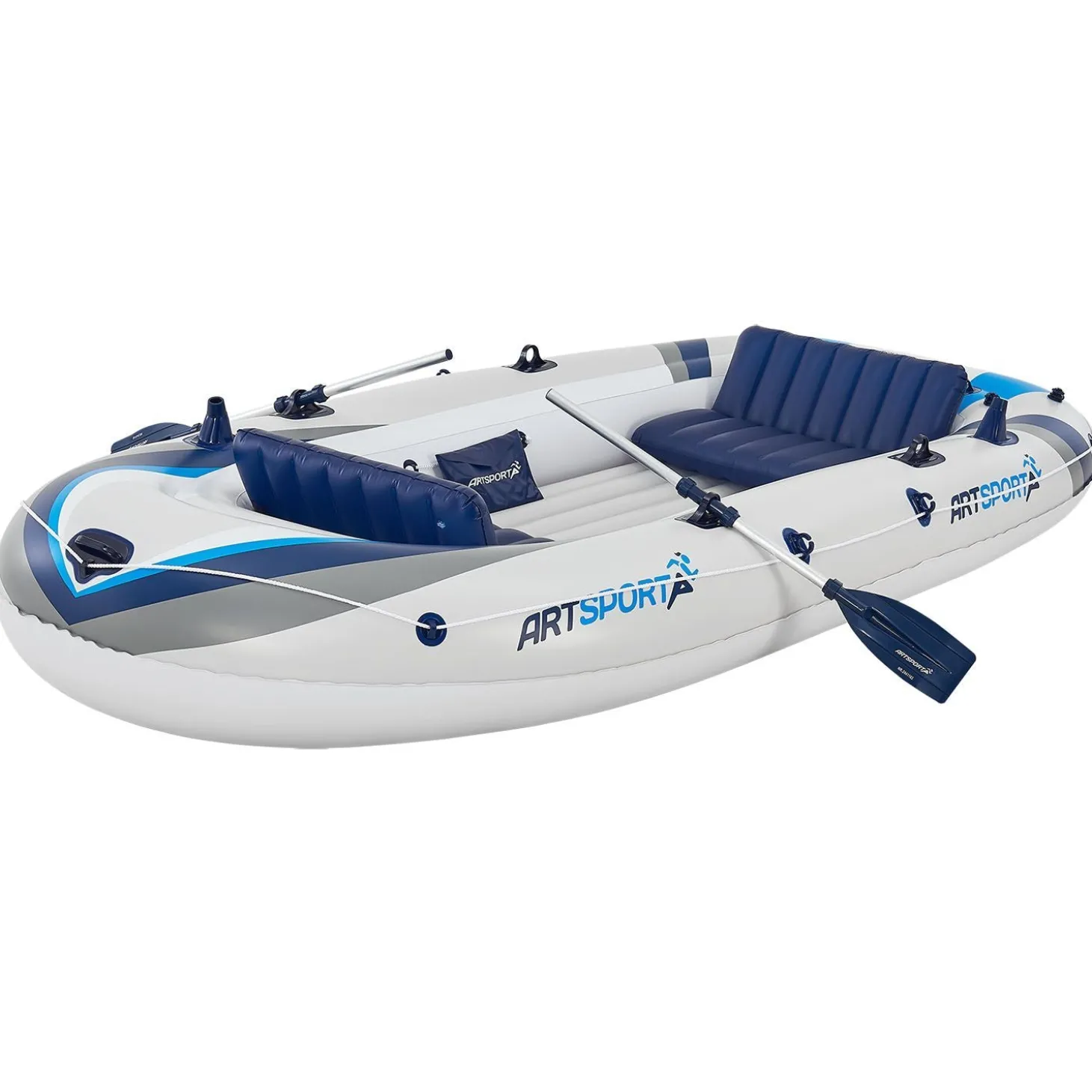 Schlauchboot Paddelboot mit zwei Sitzbänken - 3,22 m Ruderboot 3,22 m Set mit Luftpumpe, Paddel, Tasche & Reparaturset