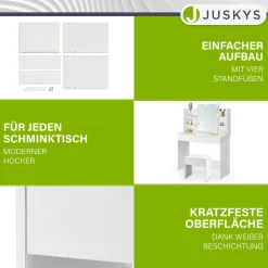 Schminktisch Hocker Melly Mit Sitzkissen für ein angenehmes Beauty-Styling