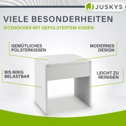 Schminktisch Hocker Melly Mit Sitzkissen für ein angenehmes Beauty-Styling