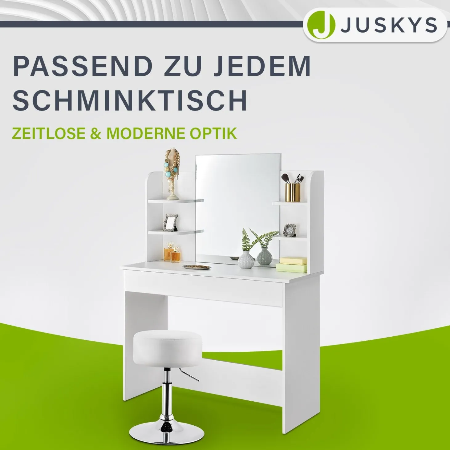 Schminktisch Hocker Tonia Mit Höhenverstellung für individuelle Sitzhöhe