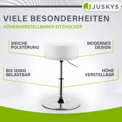Schminktisch Hocker Tonia Mit Höhenverstellung für individuelle Sitzhöhe