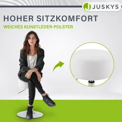 Schminktisch Hocker Tonia Mit Höhenverstellung für individuelle Sitzhöhe