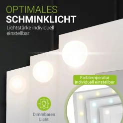 Schminktisch mit Spiegel Lilia Eleganter Schminktisch mit Licht & viel Stauraum