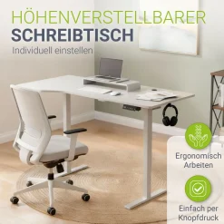 Schreibtisch Office Stand Elektrisch höhenverstellbarer Arbeitsplatz mit Headset-Halterung und Kabelführung