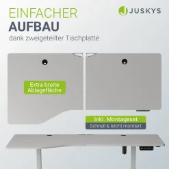 Schreibtisch Office Stand Elektrisch höhenverstellbarer Arbeitsplatz mit Headset-Halterung und Kabelführung
