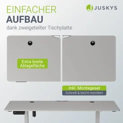 Schreibtisch Office Stand Elektrisch höhenverstellbarer Arbeitsplatz mit Headset-Halterung und Kabelführung