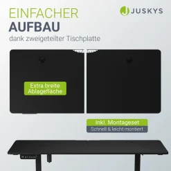 Schreibtisch Office Stand Elektrisch höhenverstellbarer Arbeitsplatz mit Headset-Halterung und Kabelführung
