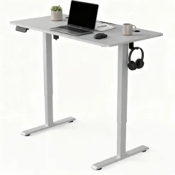 Schreibtisch Office Stand Elektrisch höhenverstellbarer Arbeitsplatz mit Headset-Halterung und Kabelführung
