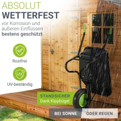 Schubkarre Garden 100 L Transporthilfe bis 250 kg mit Luftreifen - inkl. Handschuhe