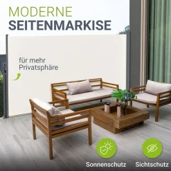 Seitenmarkise Dubai Ausziehbarer Sichtschutz für Garten und Terrasse