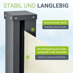 Seitenmarkise Dubai Ausziehbarer Sichtschutz für Garten und Terrasse