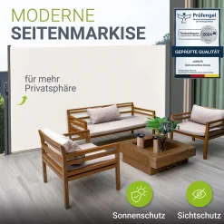 Seitenmarkise Dubai Ausziehbarer Sichtschutz für Garten und Terrasse