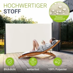Seitenmarkise Dubai Ausziehbarer Sichtschutz für Garten und Terrasse