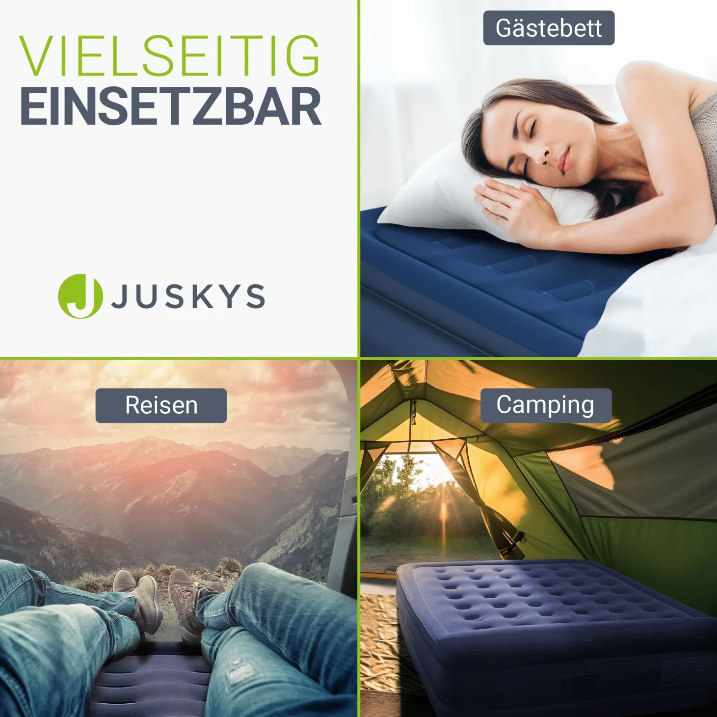 Selbstaufblasende Luftmatratze Sapri Bequemes Luftbett zum Camping oder für 1-2 Gäste