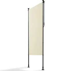 Senkrechtmarkise Barbados 120 x 310 cm - grau Sonnen- & Sichtschutz höhenverstellbar, ohne Bohren, UV-beständig