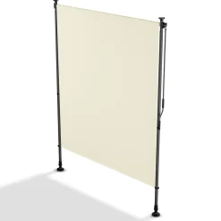 Senkrechtmarkise Barbados 120 x 310 cm - grau Sonnen- & Sichtschutz höhenverstellbar, ohne Bohren, UV-beständig