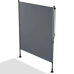 Senkrechtmarkise Barbados 120 x 310 cm - grau Sonnen- & Sichtschutz höhenverstellbar, ohne Bohren, UV-beständig