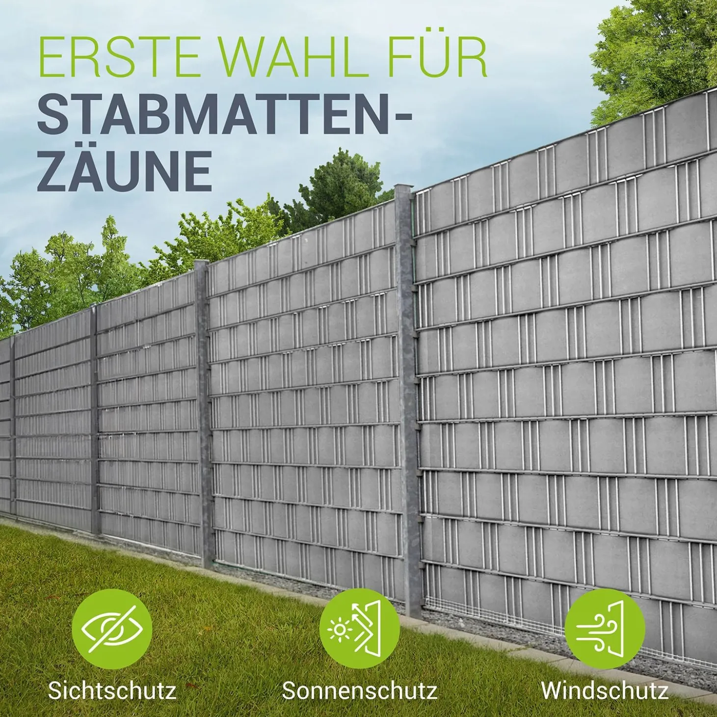 Sichtschutzstreifen PVC PVC Sichtschutzband 19cm x 35m für Gartenzäune