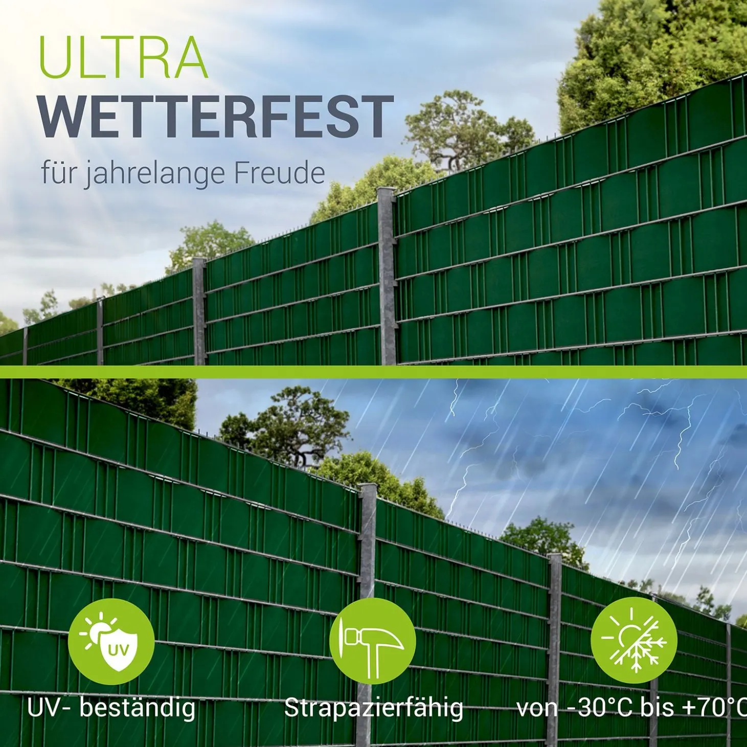 Sichtschutzstreifen PVC PVC Sichtschutzband 19cm x 35m für Gartenzäune