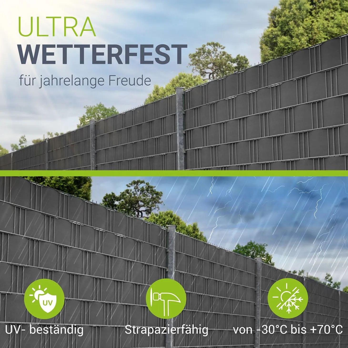 Sichtschutzstreifen PVC PVC Sichtschutzband 19cm x 35m für Gartenzäune
