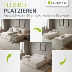 Sofa Coredo mit Cord Bezug & Dekokissen Gemütliche Couch mit Schaumstoff und Boxspringkern