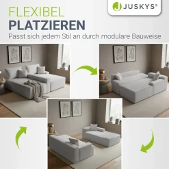 Sofa Coredo mit Cord Bezug & Dekokissen Gemütliche Couch mit Schaumstoff und Boxspringkern