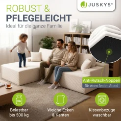 Sofa Coredo mit Cord Bezug & Dekokissen Gemütliche Couch mit Schaumstoff und Boxspringkern