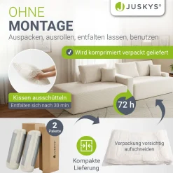 Sofa Coredo mit Cord Bezug & Dekokissen Gemütliche Couch mit Schaumstoff und Boxspringkern