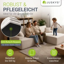 Sofa Coredo mit Cord Bezug & Dekokissen Gemütliche Couch mit Schaumstoff und Boxspringkern