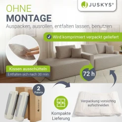 Sofa Coredo mit Cord Bezug & Dekokissen Gemütliche Couch mit Schaumstoff und Boxspringkern