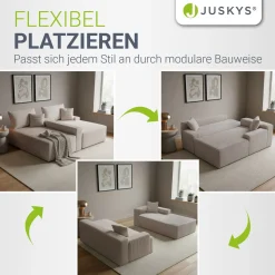 Sofa Coredo mit Cord Bezug & Dekokissen Gemütliche Couch mit Schaumstoff und Boxspringkern