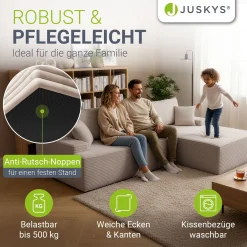 Sofa Coredo mit Cord Bezug & Dekokissen Gemütliche Couch mit Schaumstoff und Boxspringkern