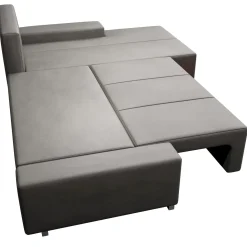 Sofa Davos mit LED Gemütliche Couch in L-Form mit Schlaffunktion