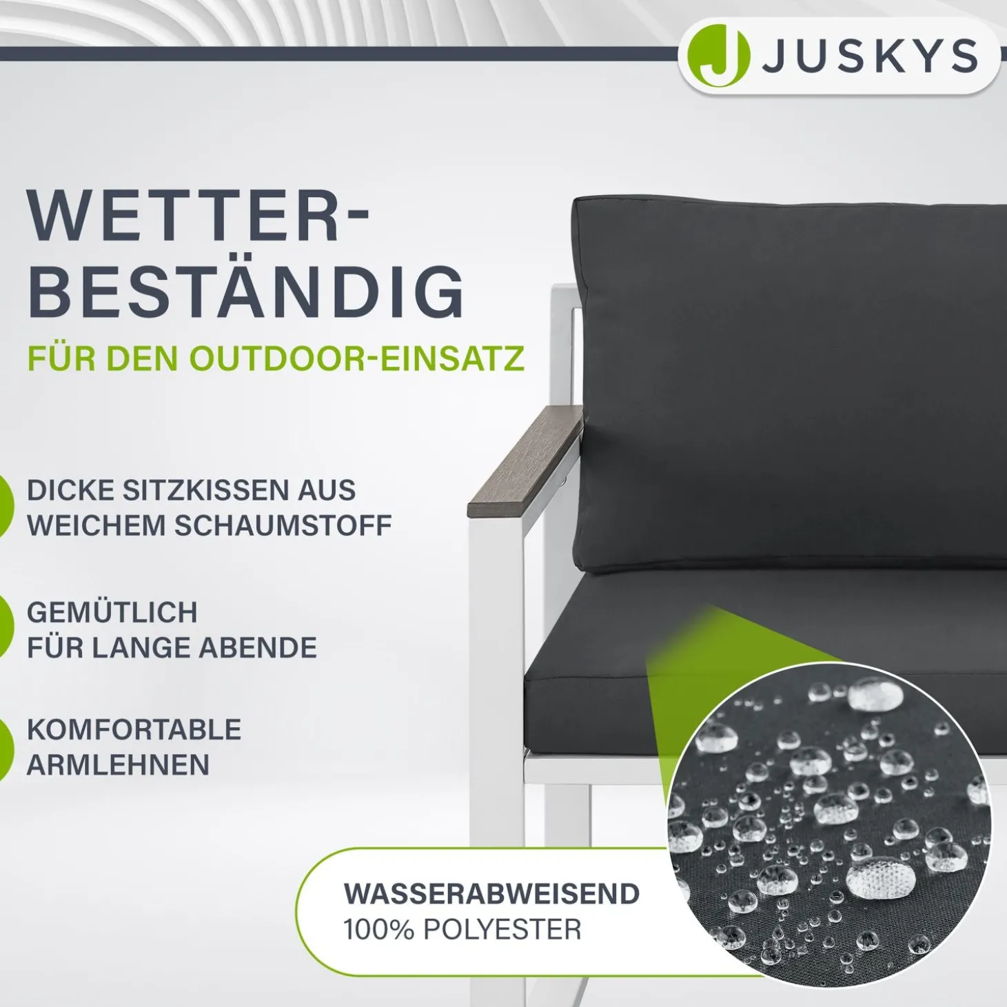 Sofa Gartenmöbel Set Bari Moderne Gartenlounge aus Metall & Polywood