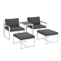 Sofa Gartenmöbel Set Bari Moderne Gartenlounge aus Metall & Polywood