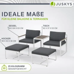 Sofa Gartenmöbel Set Bari Moderne Gartenlounge aus Metall & Polywood