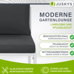 Sofa Gartenmöbel Set Bari Moderne Gartenlounge aus Metall & Polywood