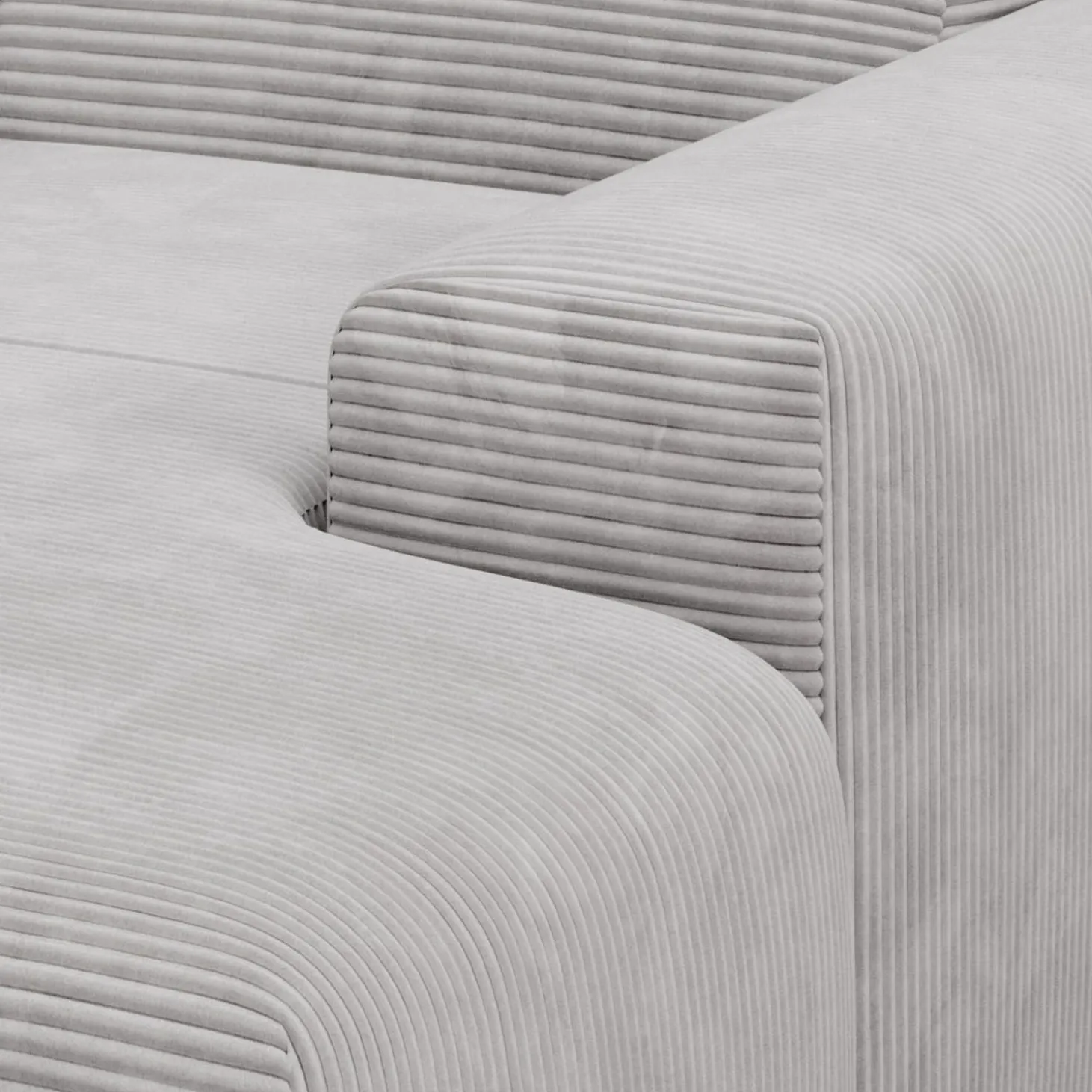 Sofa in L-Form Vals Gemütliche Couch in Cord-Optik
