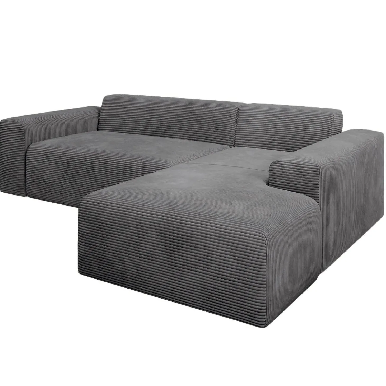 Sofa in L-Form Vals Gemütliche Couch in Cord-Optik