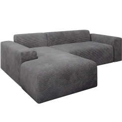 Sofa in L-Form Vals Gemütliche Couch in Cord-Optik
