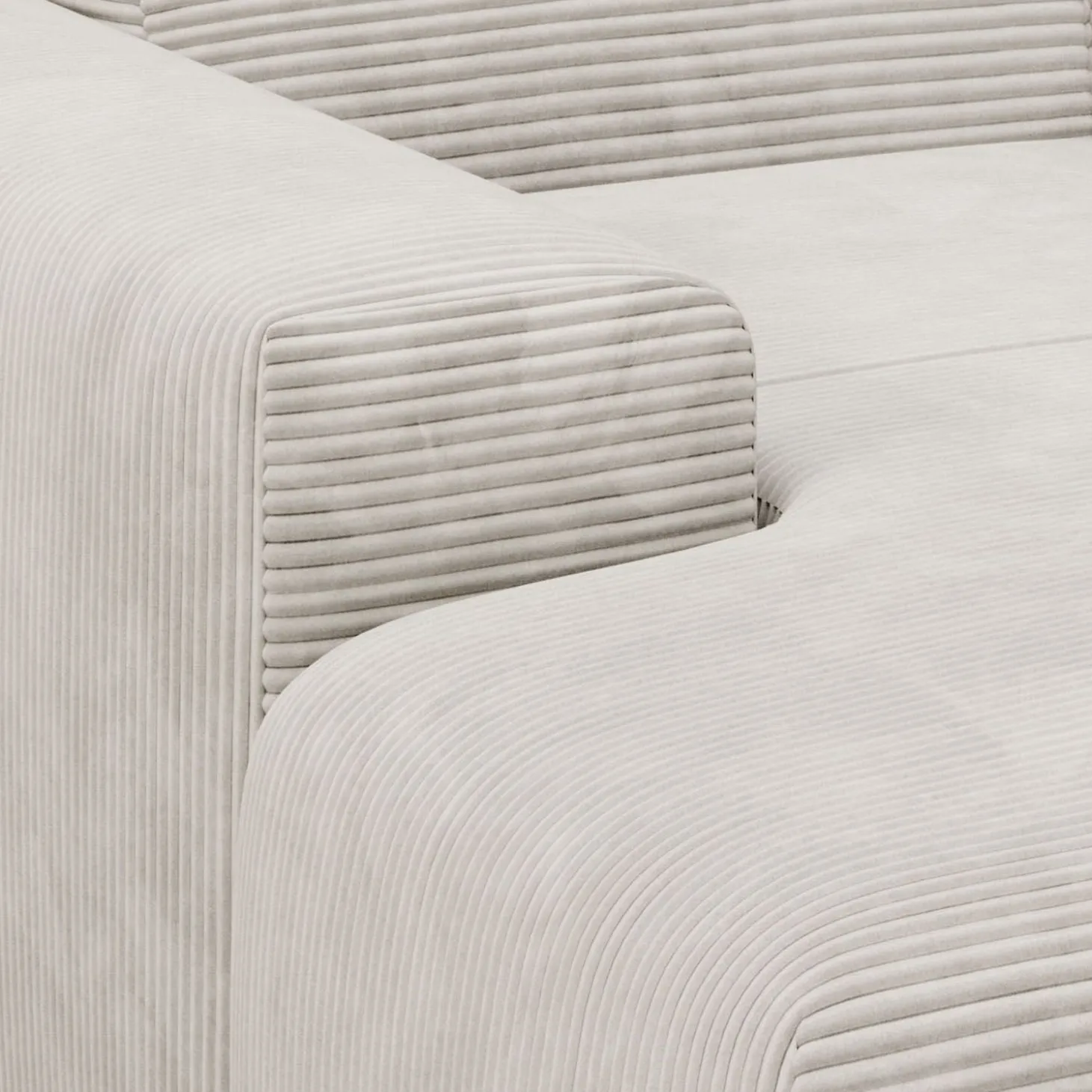 Sofa in L-Form Vals Gemütliche Couch in Cord-Optik