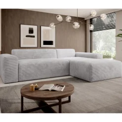 Sofa in L-Form Vals Gemütliche Couch in Cord-Optik