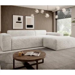 Sofa in L-Form Vals Gemütliche Couch in Cord-Optik