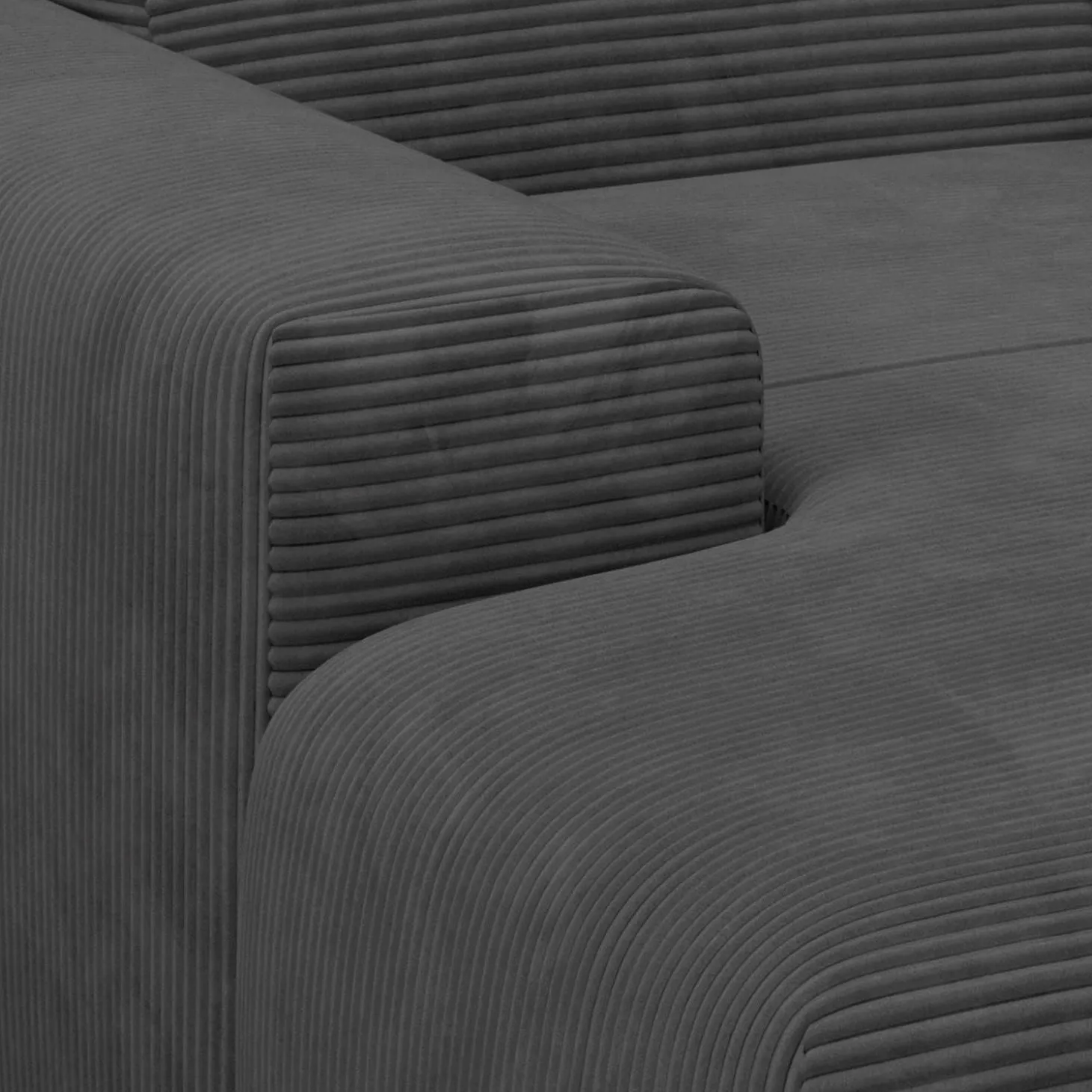 Sofa in L-Form Vals Gemütliche Couch in Cord-Optik