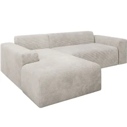 Sofa in L-Form Vals Gemütliche Couch in Cord-Optik