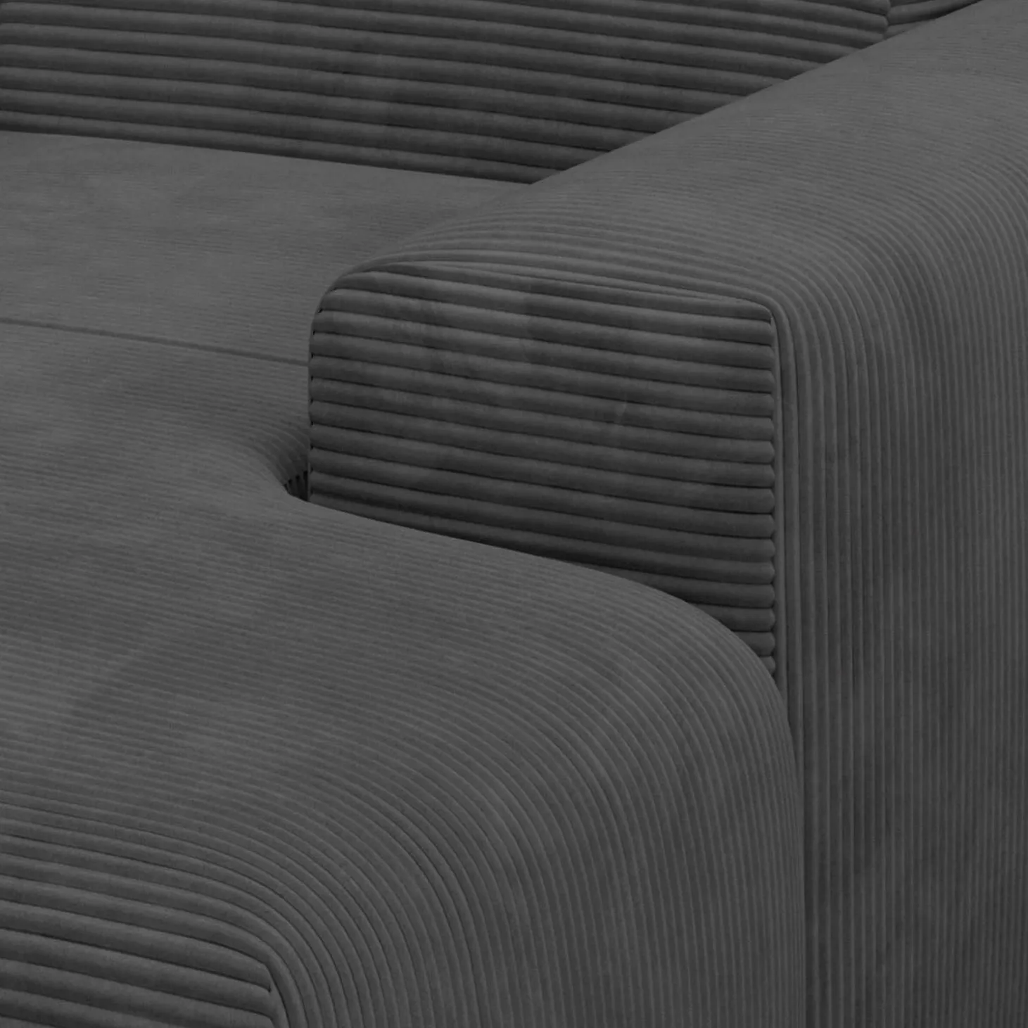 Sofa in L-Form Vals Gemütliche Couch in Cord-Optik