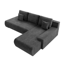 Sofa Iseo mit Schlaffunktion Trendige & bequeme Couch mit Cord-ähnlichem Stoff